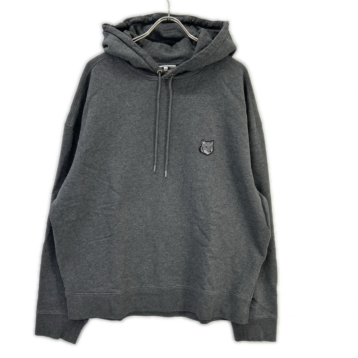MAISON KITSUNE Fox Head Hoodie Dark Gray Size XL