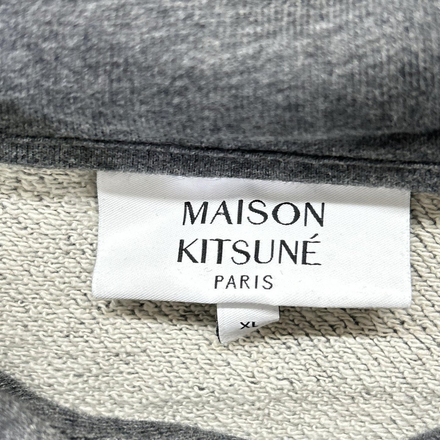 MAISON KITSUNE Fox Head Hoodie Dark Gray Size XL