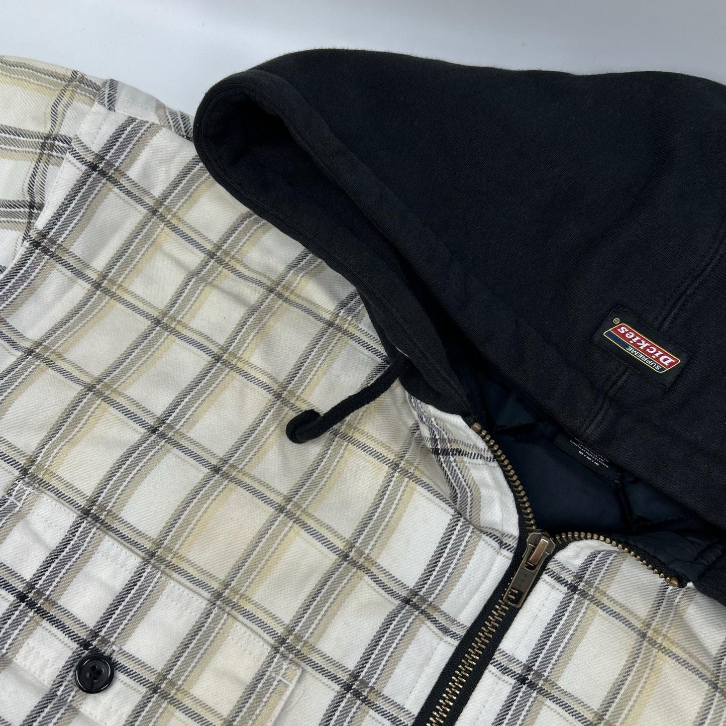 Supreme 23FW x Dickies Plaid Hooded Jacket White Size M