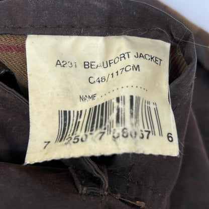 Barbour A231 Beaufort Oiled Jacket Brown Size 46