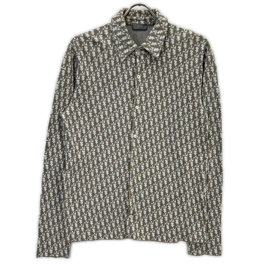DIOR 20SS Oblique Cotton All-Over Pattern Shirt Brown Size S