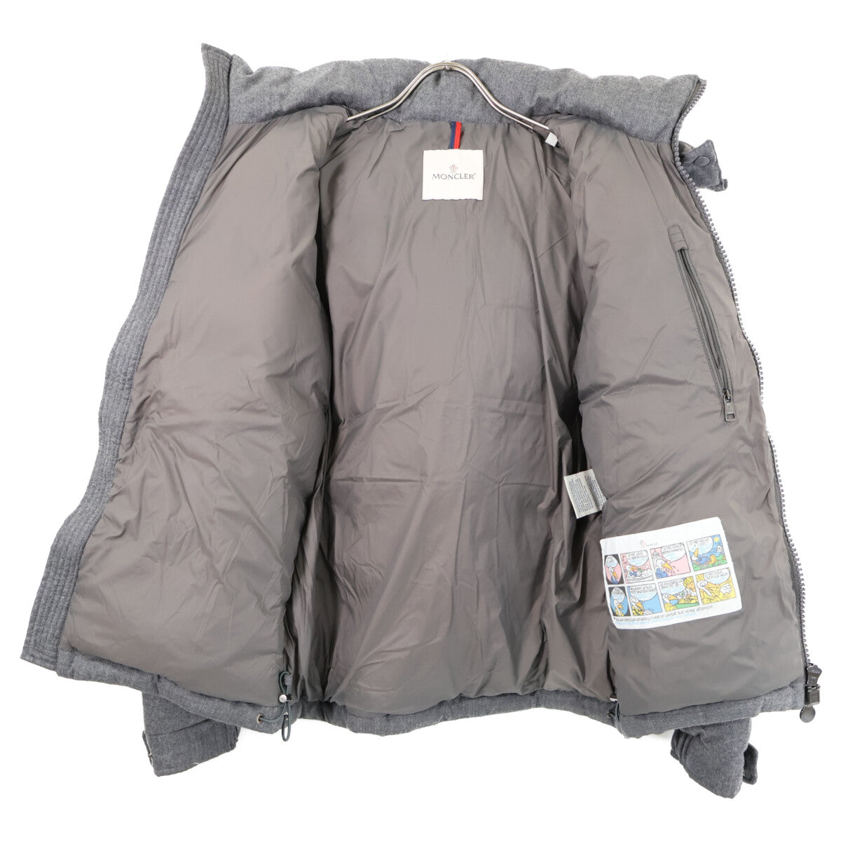 MONCLER MONTGENEVRE Wool Hooded Down Jacket Gray Size 1