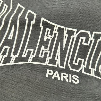 BALENCIAGA 24AW Logo Vintage Print Hoodie Black Size XS