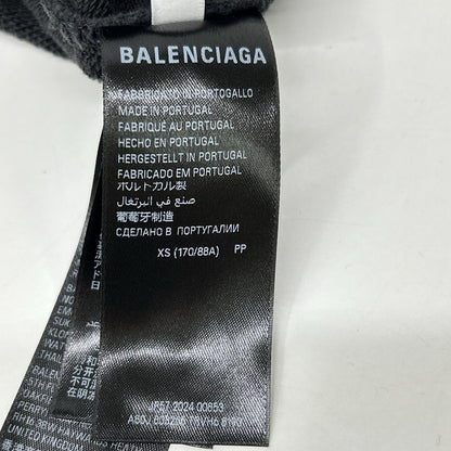 BALENCIAGA 24AW Logo Vintage Print Hoodie Black Size XS