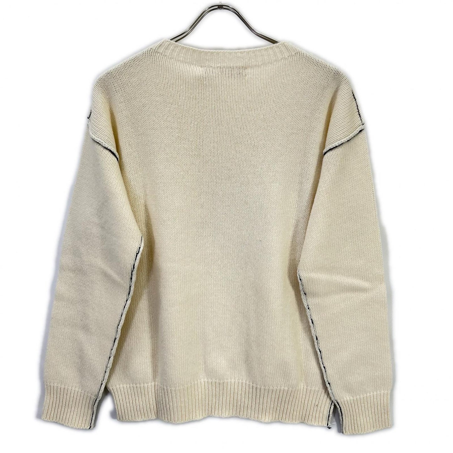 MARNI W14GCMQ06Q00FH558 Wool Crewneck Sweater White Size 46