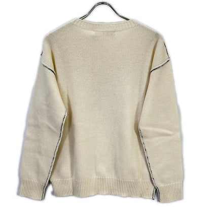 MARNI W14GCMQ06Q00FH558 Wool Crewneck Sweater White Size 46