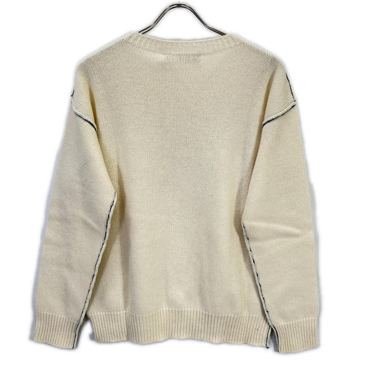 MARNI W14GCMQ06Q00FH558 Wool Crewneck Sweater White Size 46