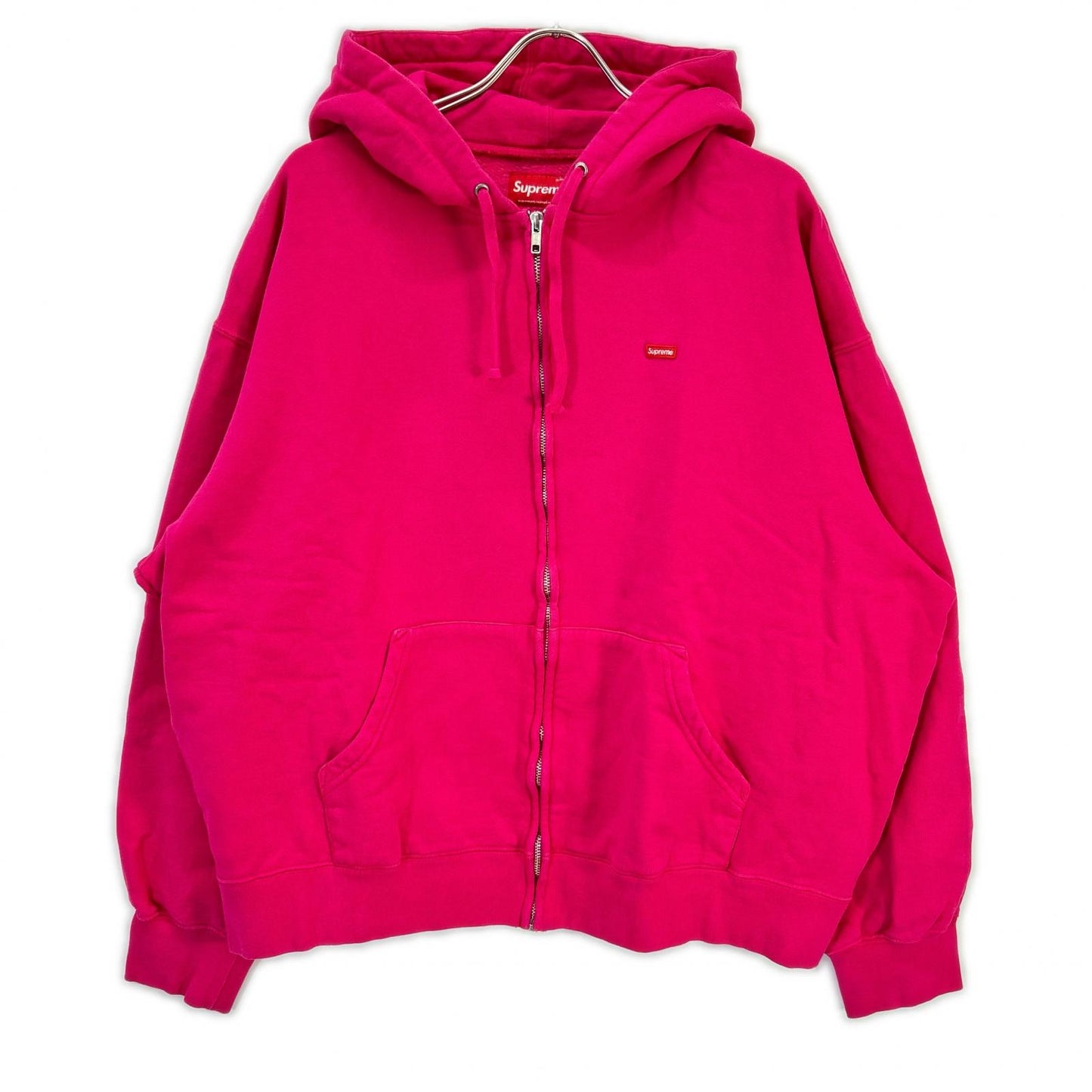 Supreme 25FW Small Box Zip Up Hooded Sweatshirt Pink Size X