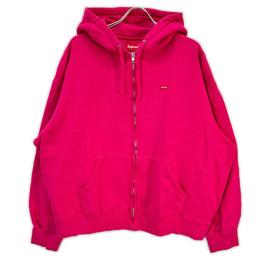 Supreme 25FW Small Box Zip Up Hooded Sweatshirt Pink Size X