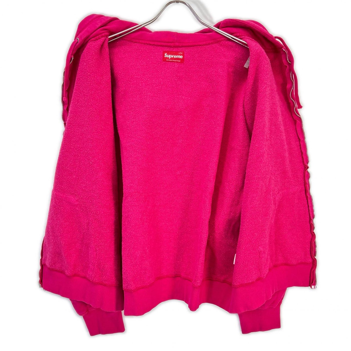 Supreme 25FW Small Box Zip Up Hooded Sweatshirt Pink Size X