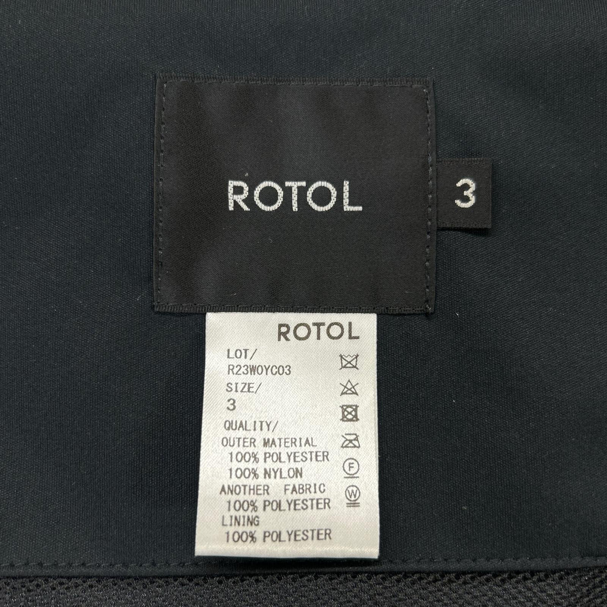 ROTOL 23AW Black Shell Parka Jacket Size 3