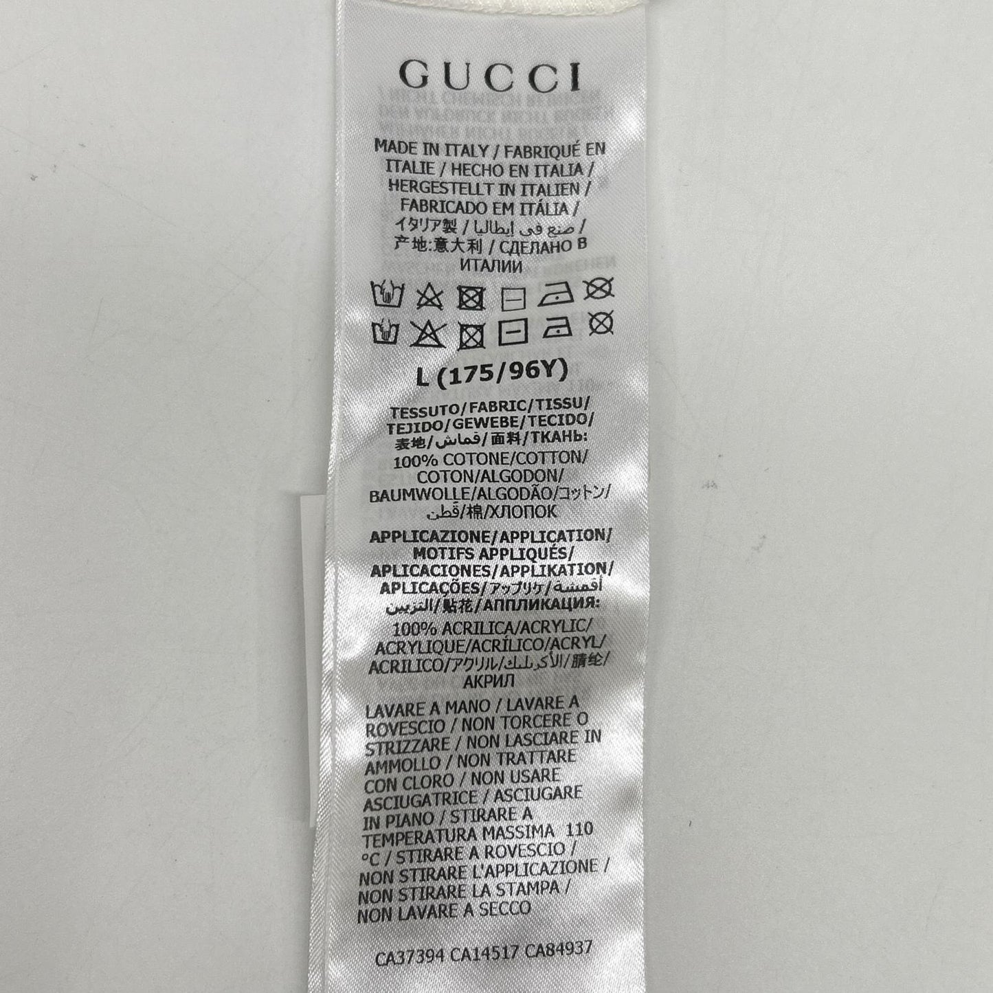 GUCCI 615044 Pig Embroidery T-Shirt White Size L