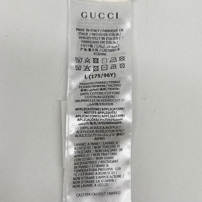 GUCCI 615044 Pig Embroidery T-Shirt White Size L