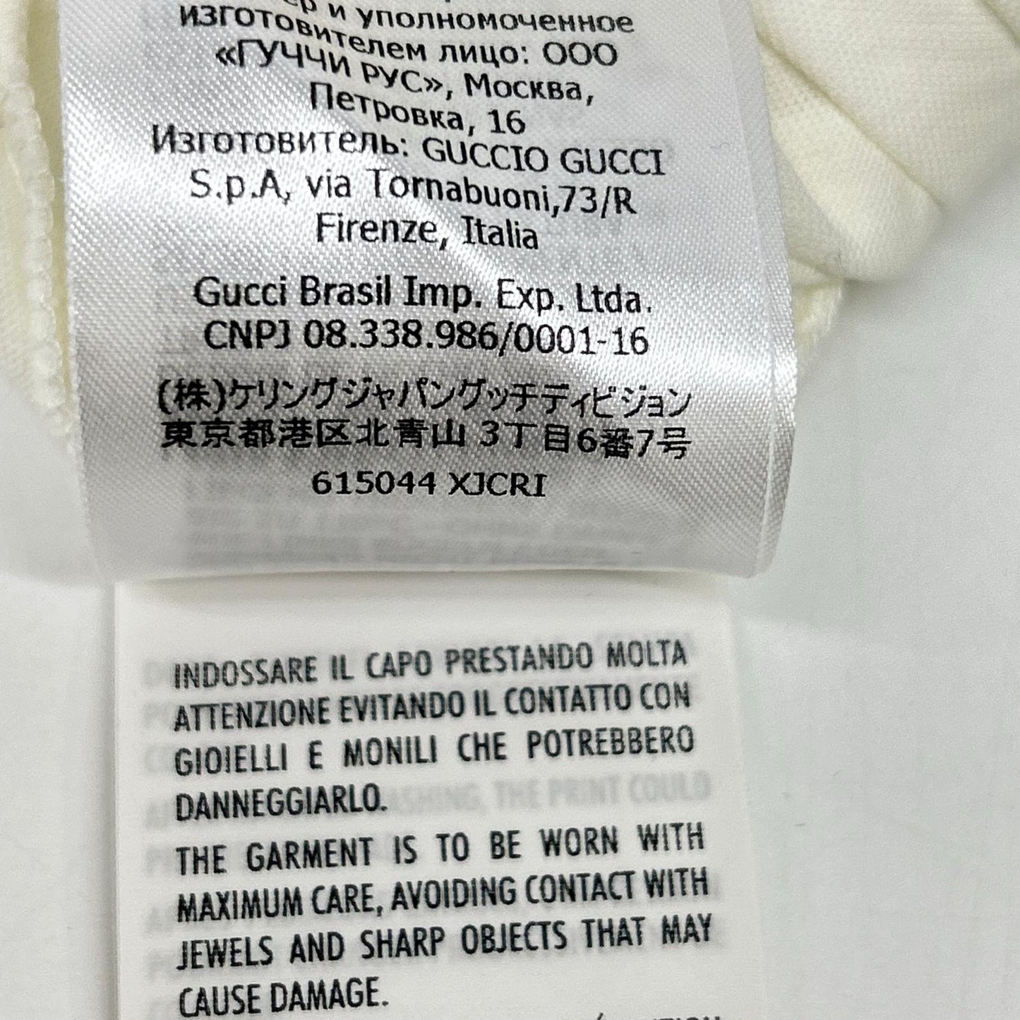 GUCCI 615044 Pig Embroidery T-Shirt White Size L