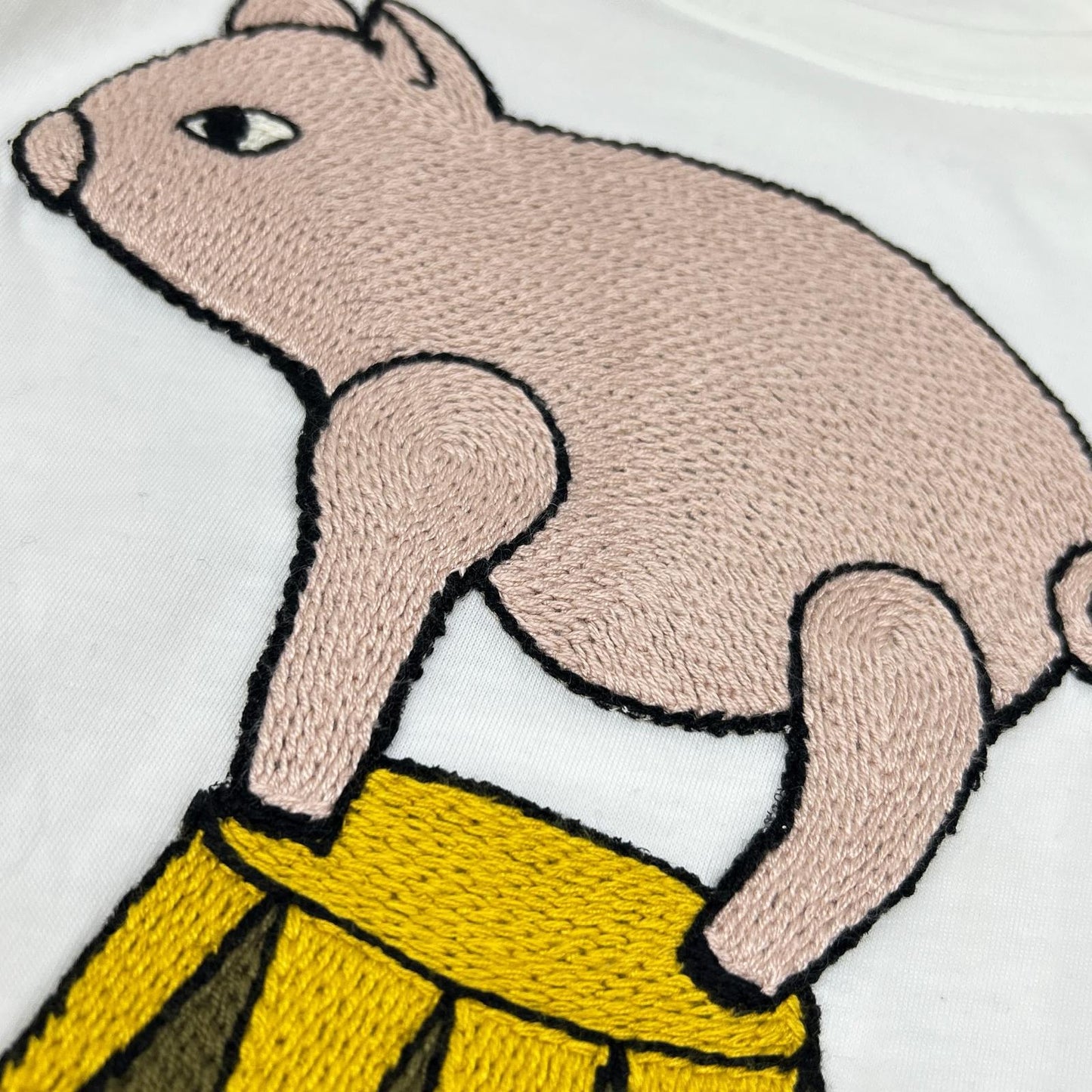 GUCCI 615044 Pig Embroidery T-Shirt White Size L
