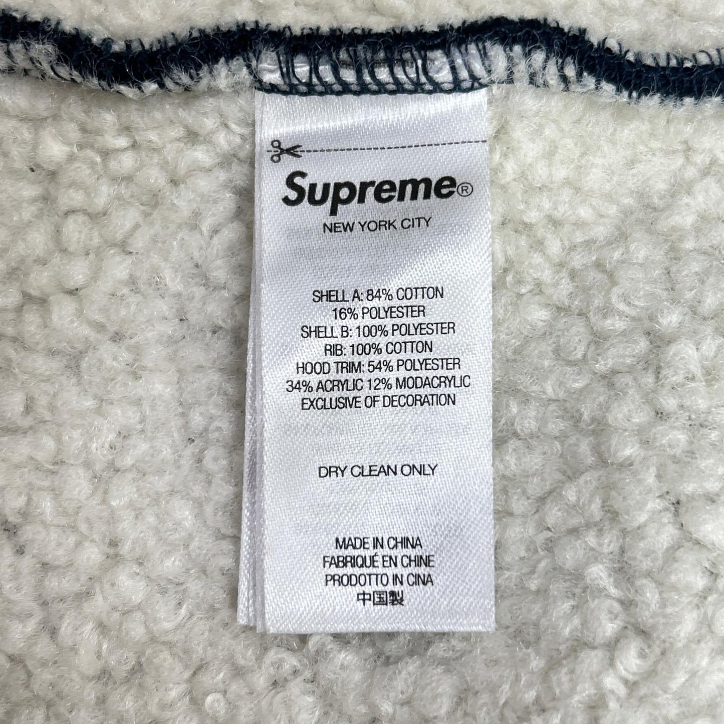 Supreme 25FW Faux Fur Zip Up Hooded Sweatshirt Navy Size L