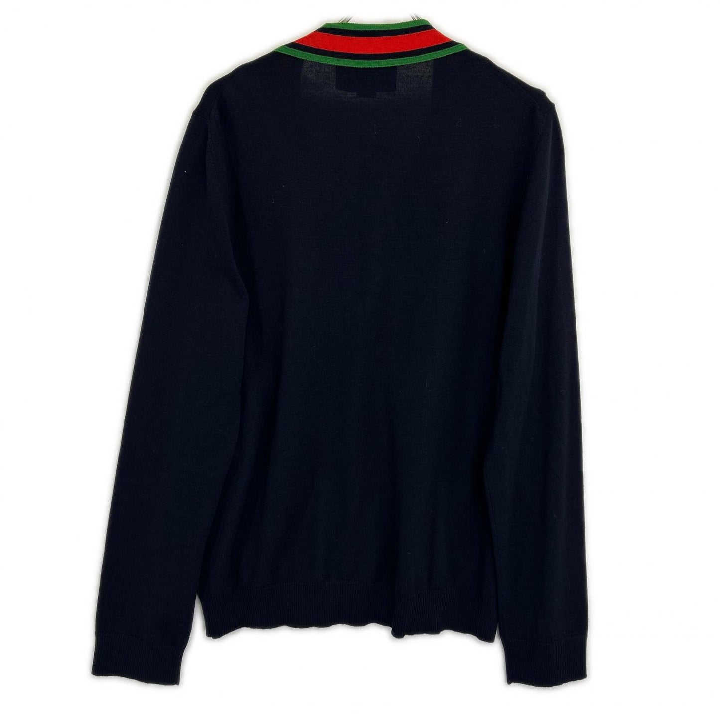 GUCCI Navy Wool Cardigan Size L