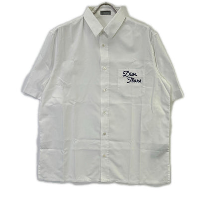 Dior HOMME White Denim Tears Short-Sleeve Shirt Size 40