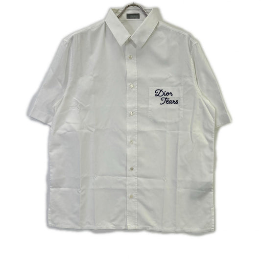 Dior HOMME White Denim Tears Short-Sleeve Shirt Size 40