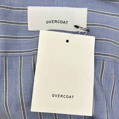OVERCOAT Hooded Blue Stripe Wool Coat Size M1