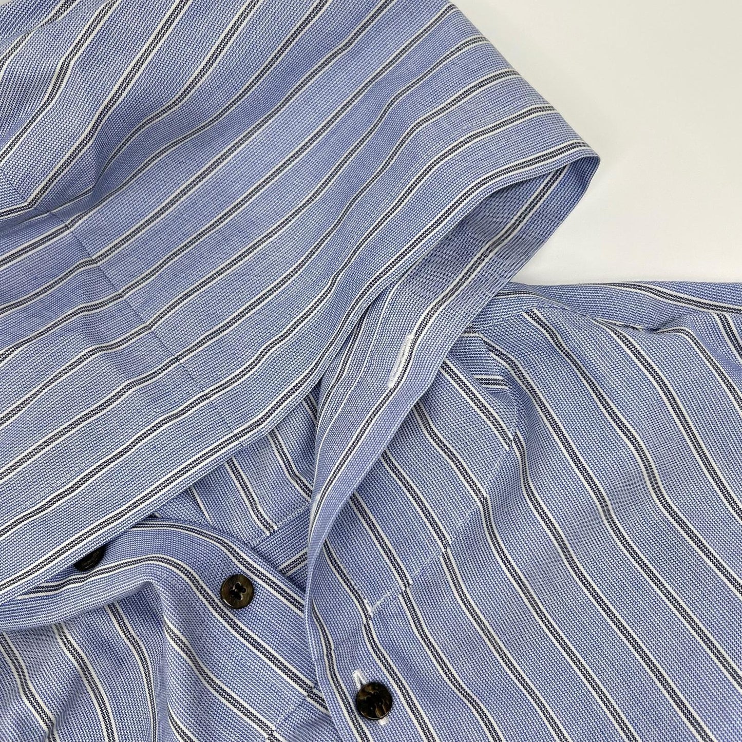 OVERCOAT Hooded Blue Stripe Wool Coat Size M1