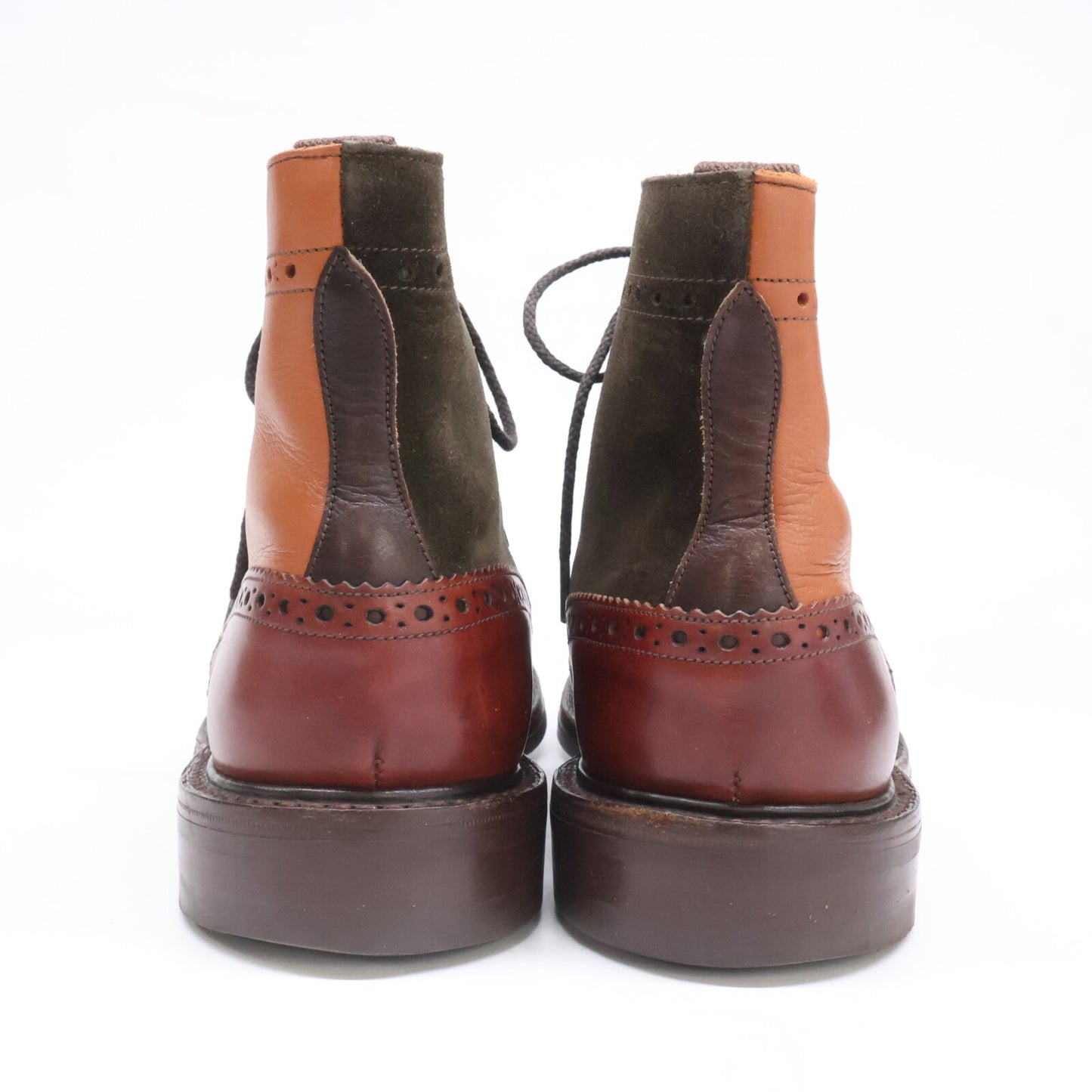 Tricker's Brown Leather Wingtip Brogue Boots Size 71/2