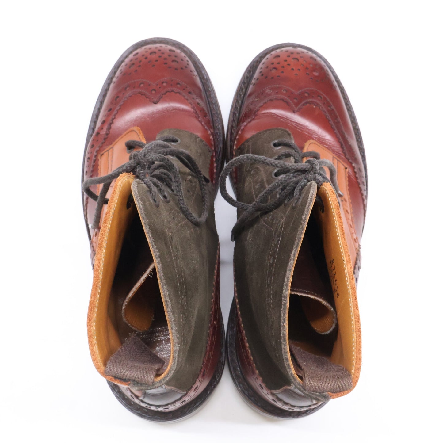 Tricker's Brown Leather Wingtip Brogue Boots Size 71/2