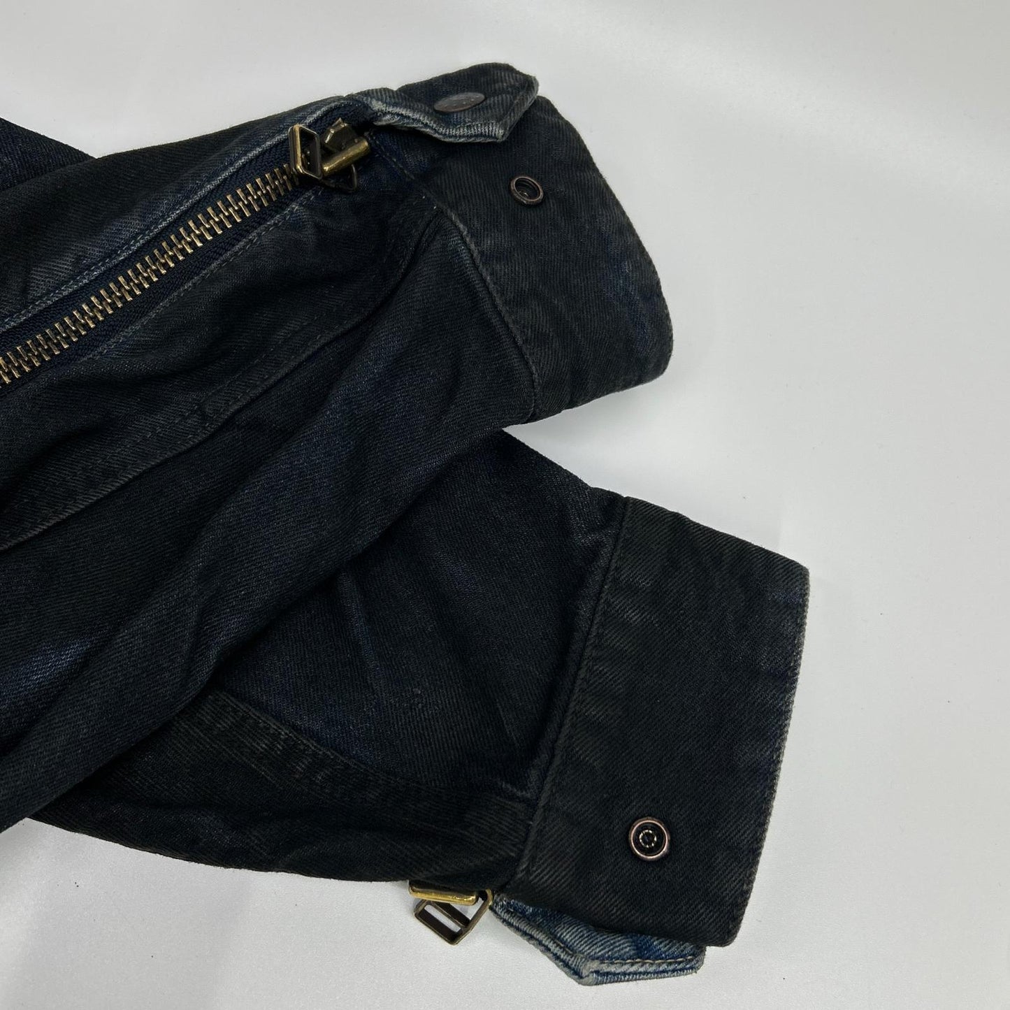 (g) Black Denim Riders Jacket Size S