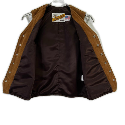 schott Brown Suede MC Vest Size S