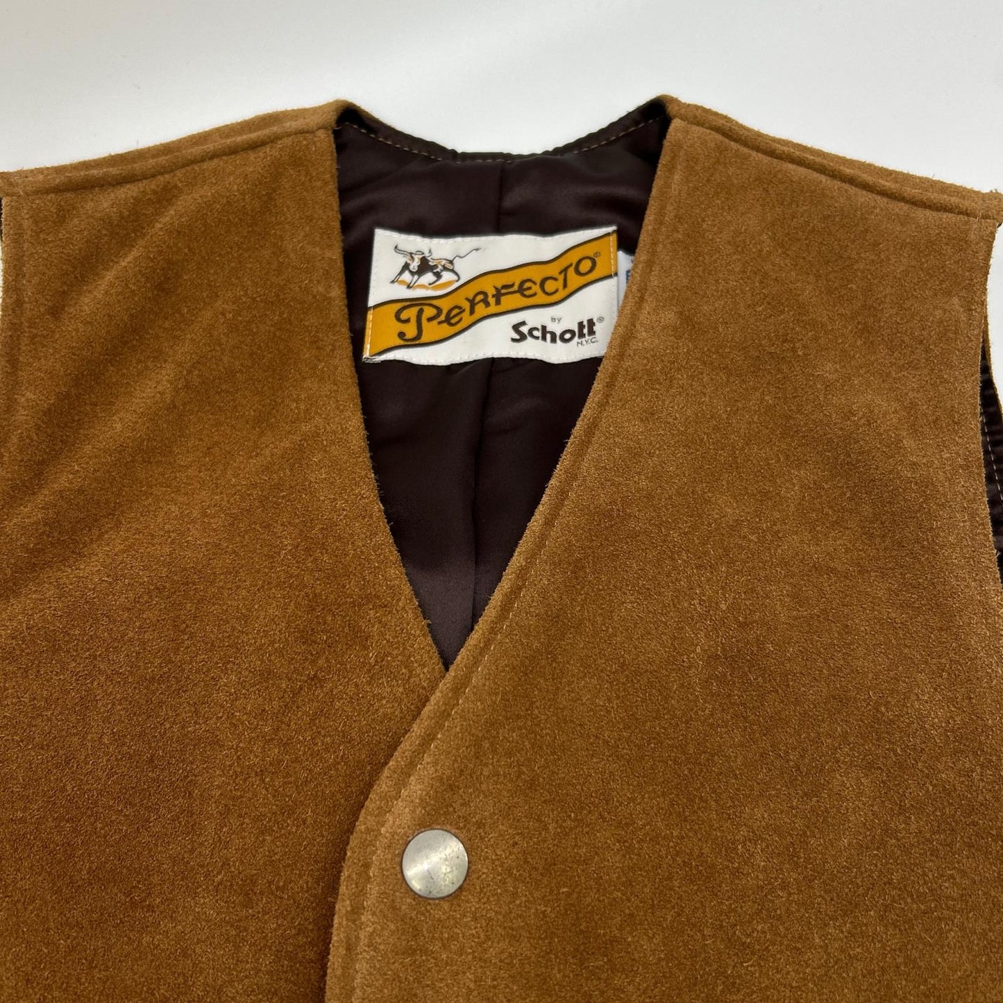 schott Brown Suede MC Vest Size S