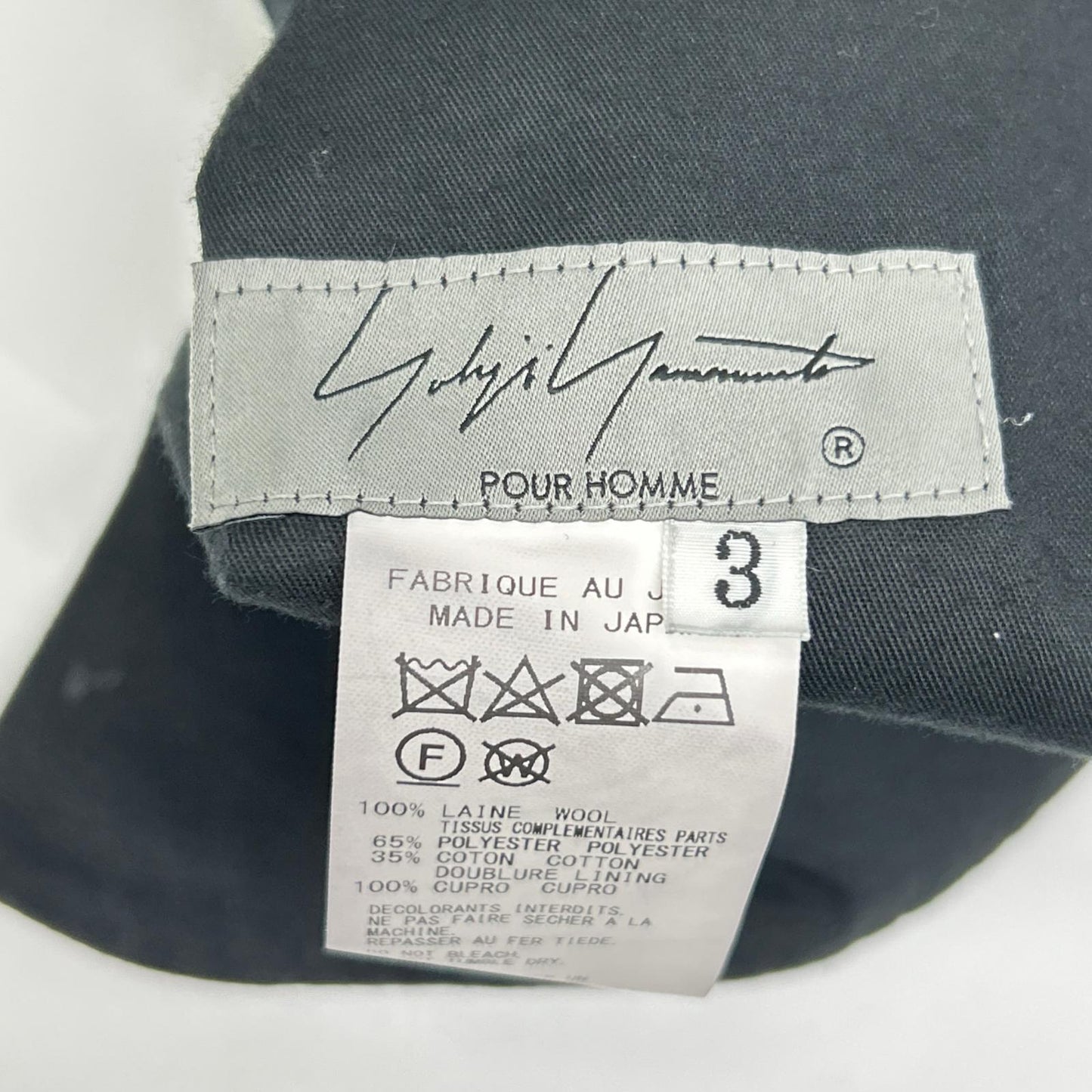 Yohji Yamamoto POUR HOMME Black 2-Tuck Slacks Size 3