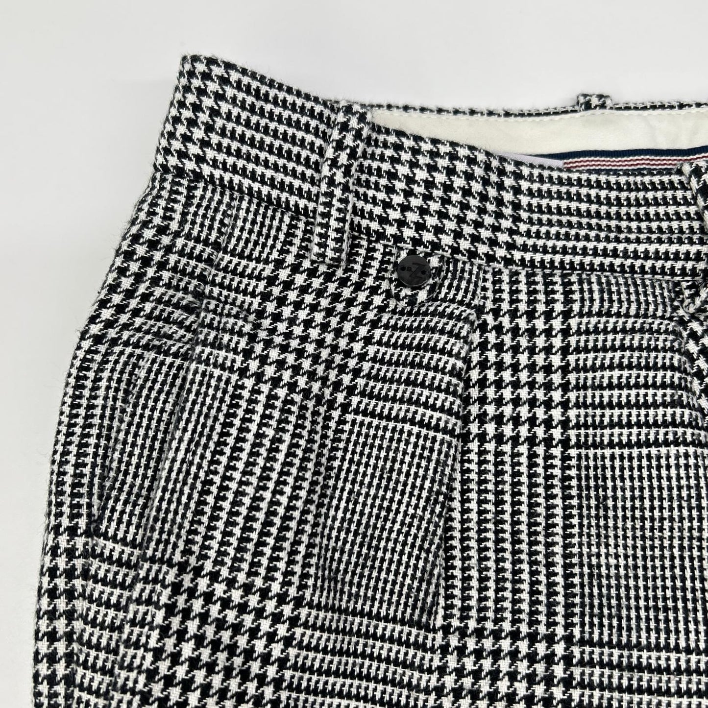 BERNARD ZINS Houndstooth Linen Cotton Slacks Size 42