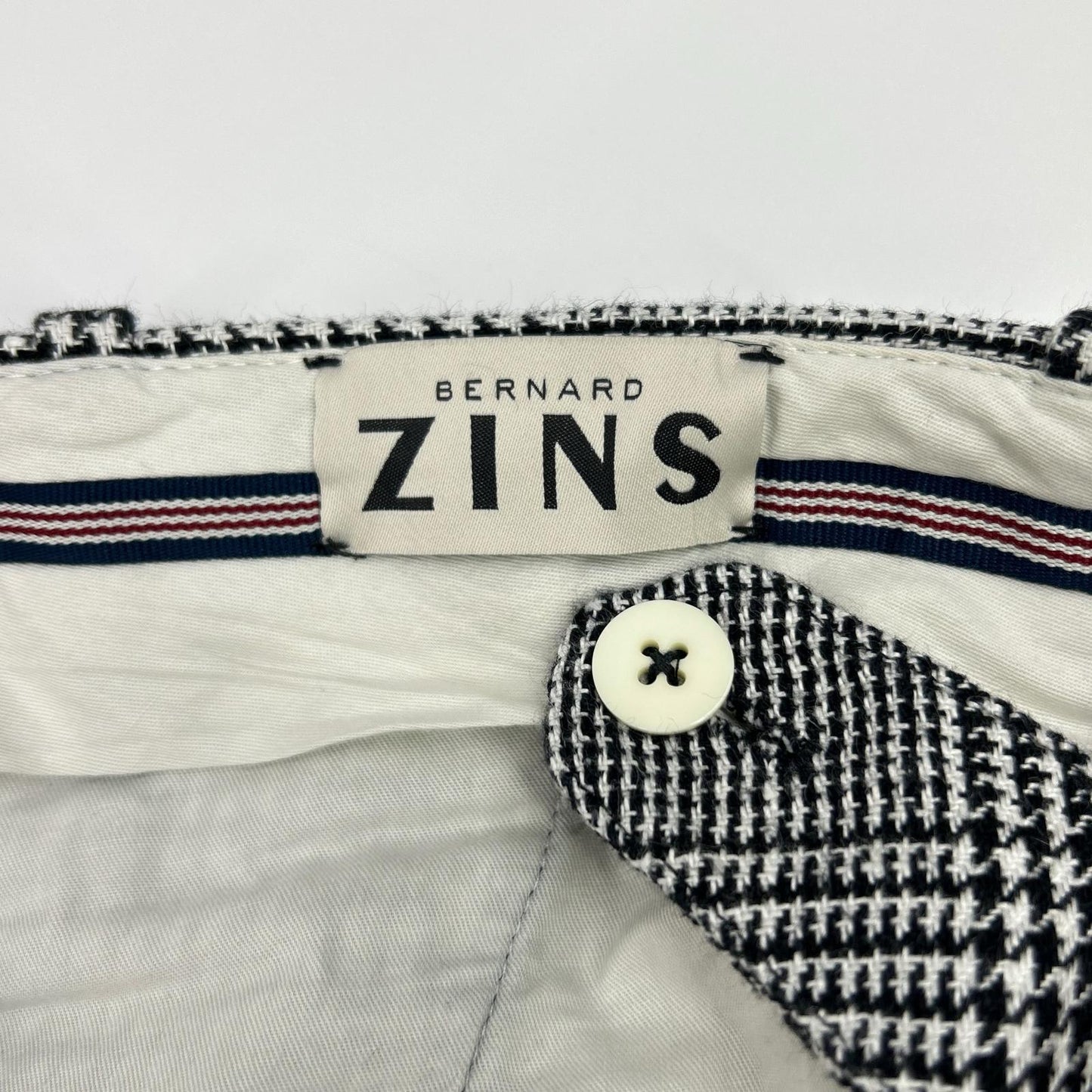BERNARD ZINS Houndstooth Linen Cotton Slacks Size 42