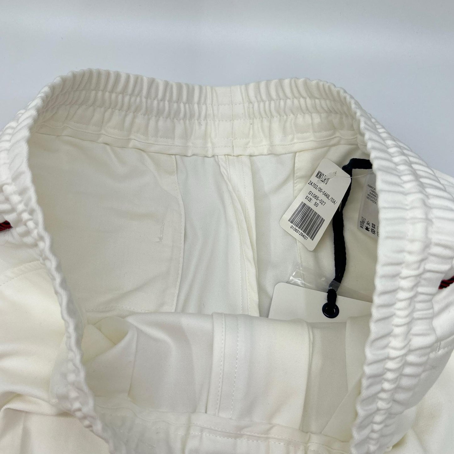MONCLER White PANTALONE SPOTIVO Casual Pants Size 50