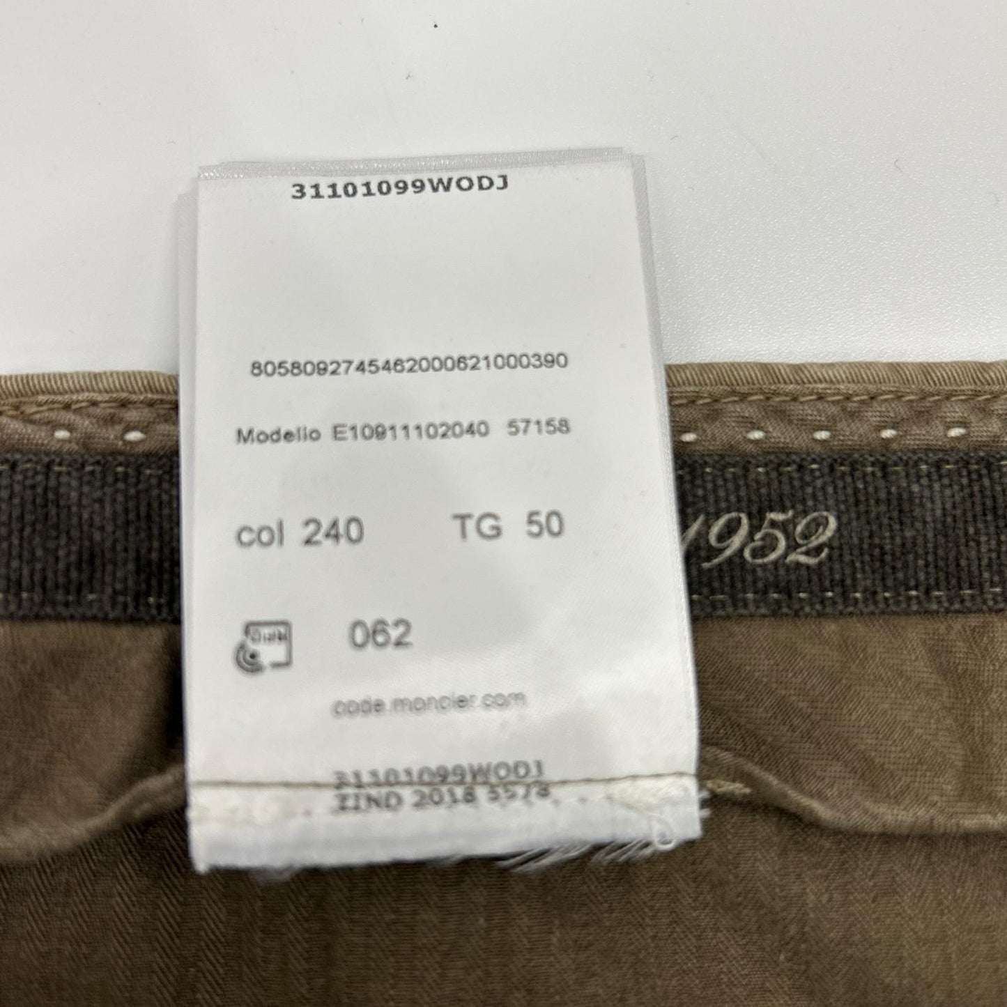 MONCLER Brown PANTALONE SPOTIVO Casual Pants Size 50
