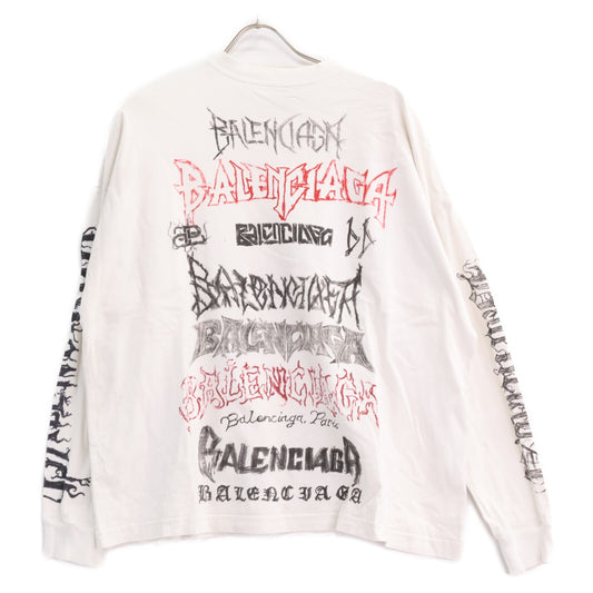 BALENCIAGA 23 Vintage DIY Metal Logo T-Shirt White Size L
