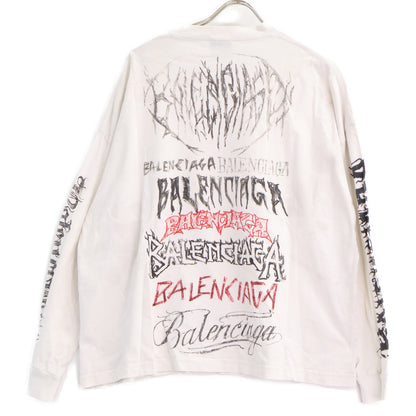 BALENCIAGA 23 Vintage DIY Metal Logo T-Shirt White Size L