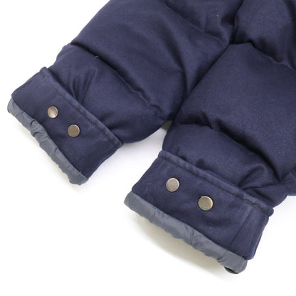 MONCLER MONTGENEVRE Wool Hooded Down Jacket Navy Size 5