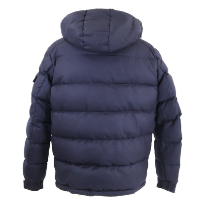 MONCLER MONTGENEVRE Wool Hooded Down Jacket Navy Size 5