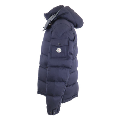 MONCLER MONTGENEVRE Wool Hooded Down Jacket Navy Size 5