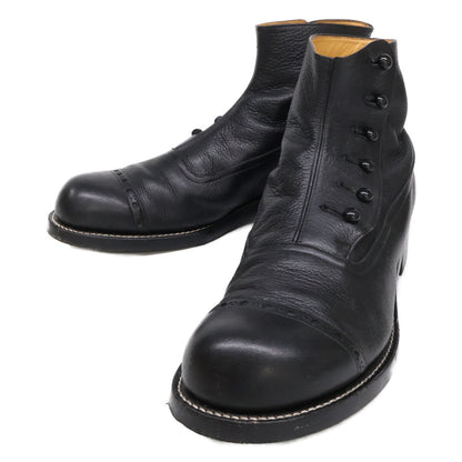 PICKER CLOTHING Button Leather Boots Black Size 8