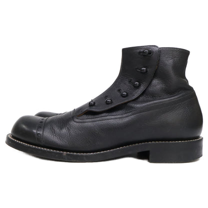 PICKER CLOTHING Button Leather Boots Black Size 8