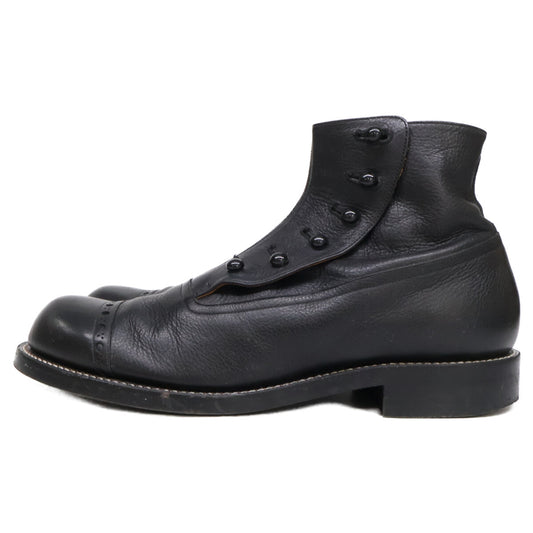 PICKER CLOTHING Button Leather Boots Black Size 8