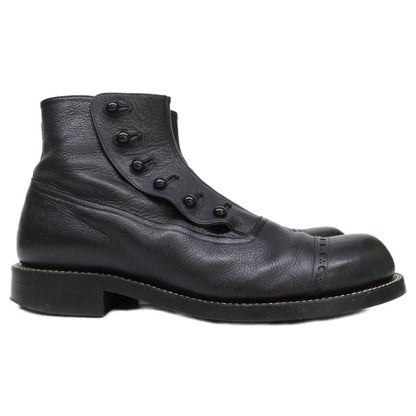 PICKER CLOTHING Button Leather Boots Black Size 8