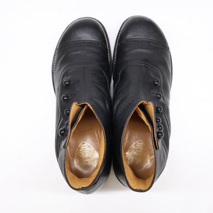 PICKER CLOTHING Button Leather Boots Black Size 8