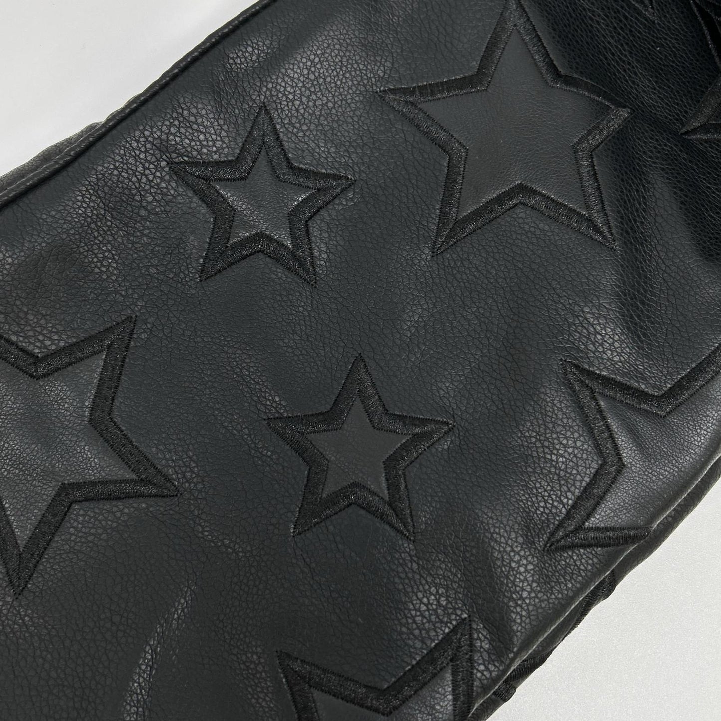 GUAPI Black Leather Star Double Knee Pants Size 32