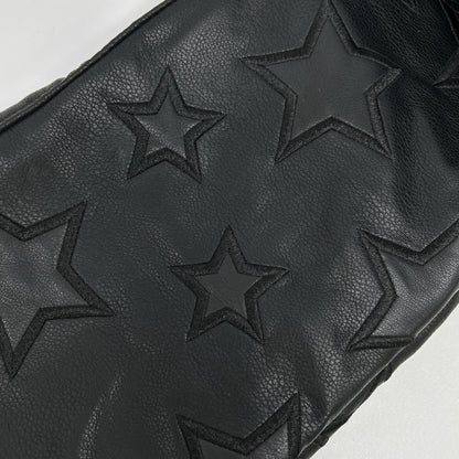 GUAPI Black Leather Star Double Knee Pants Size 32