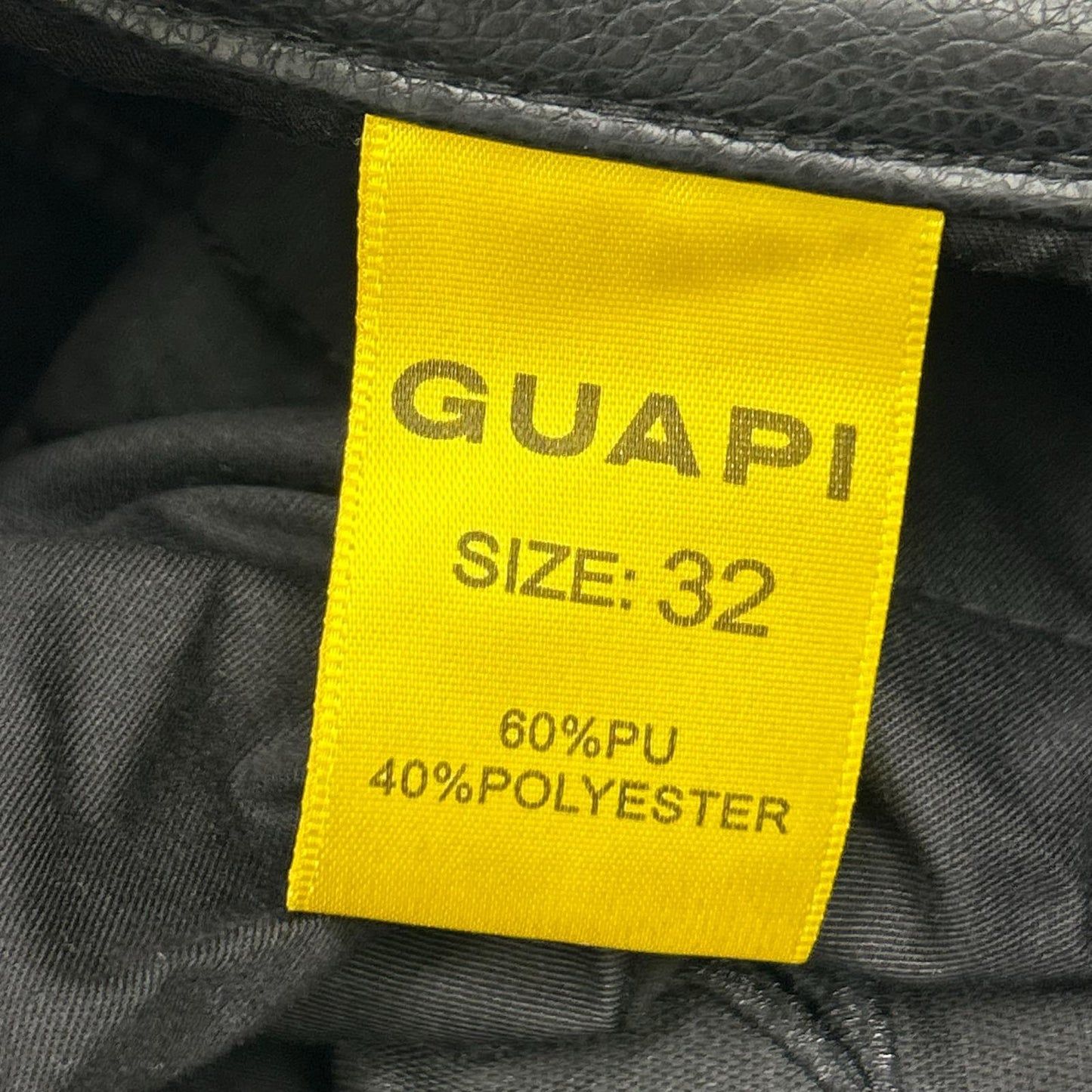 GUAPI Black Leather Star Double Knee Pants Size 32