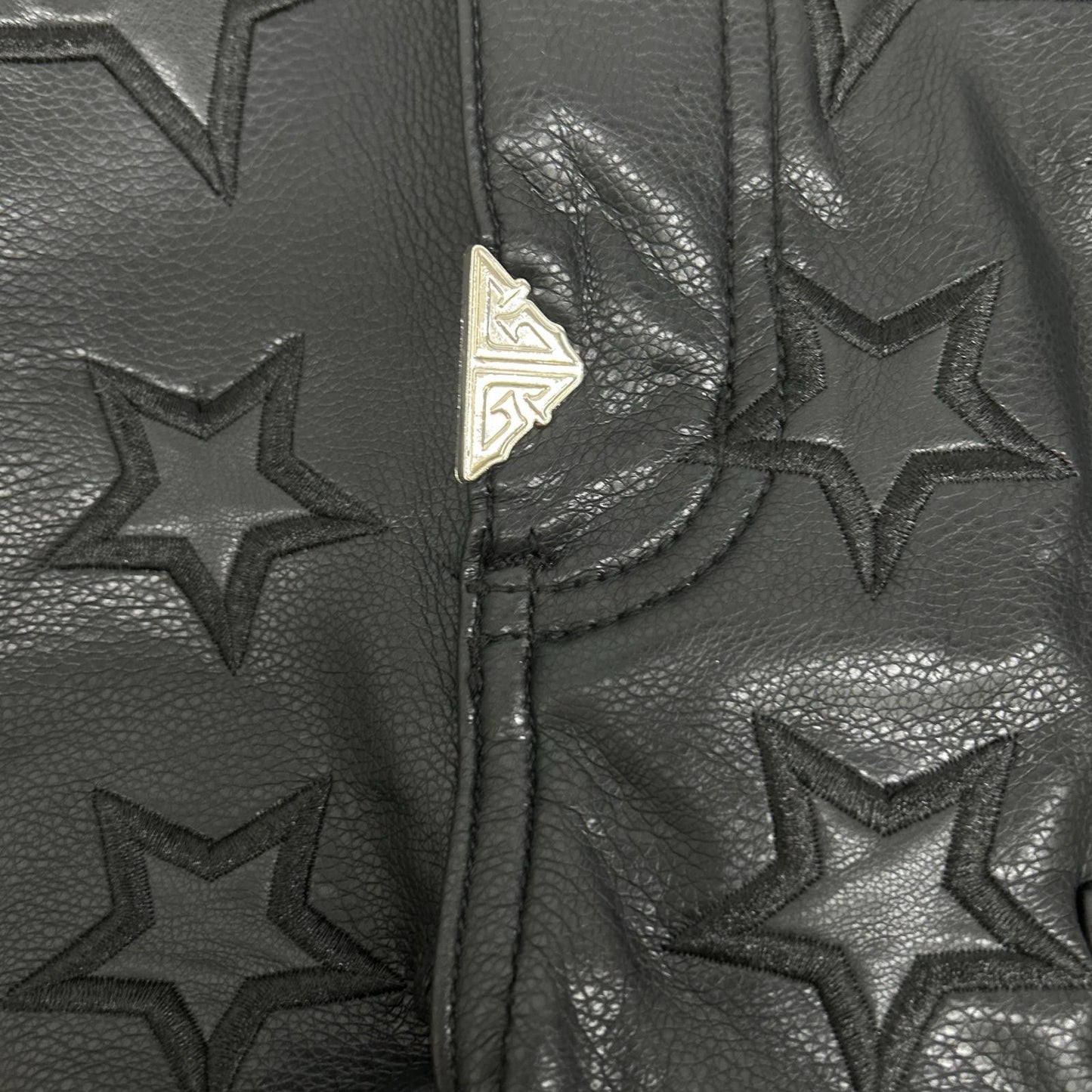 GUAPI Black Leather Star Double Knee Pants Size 32