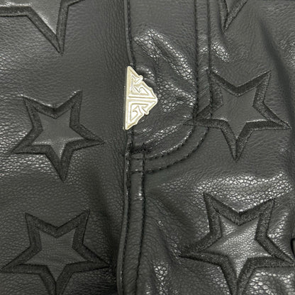 GUAPI Black Leather Star Double Knee Pants Size 32